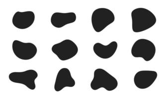 12 modern flytande oregelbunden blob form abstrakta element grafisk platt stil design flytande vektor illustration set.