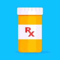 rx piller flaska för kapslar eller tabletter platt stil design vektorillustration. vektor