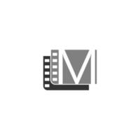 buchstabe m symbol in der filmstreifenillustrationsvorlage