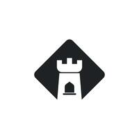 Schloss-Logo-Icon-Design-Vektor-Illustration vektor