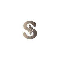 Buchstabe s eingewickelt in Seil-Symbol-Logo-Design-Illustration vektor