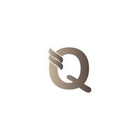 bokstaven q insvept i rep ikon logotyp design illustration vektor