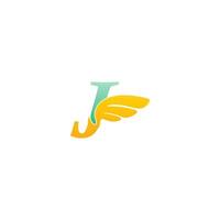 buchstabe j logo symbol illustration mit flügeln vektor