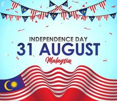 31 augusti självständighetsdagen av malaysia designillustration vektor