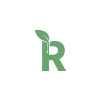 bokstaven r ikon blad design koncept mall vektor