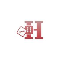Buchstabe h mit Würfel zwei Symbol-Logo-Vorlage vektor