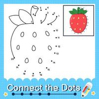 koppla ihop prickarna räknande nummer 1 till 20 pussel arbetsblad med frukt illustrering vektor