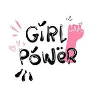 Doodle Girl Power zitiert Illustrationsvektor vektor