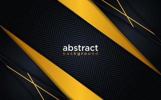 abstrakter moderner futuristischer schwarzer hintergrund mit liniengoldverlauf vektor
