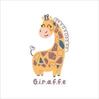 giraffe niedliche illustrationsvektorkinder vektor