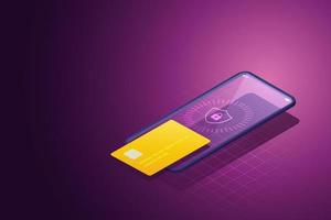 skydd av finansiell kreditkortsinformation på smartphones. vektor