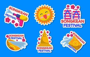 Songkran festival klistermärke vektor