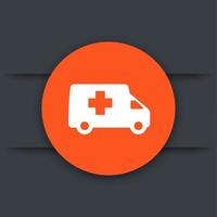 ambulans platt ikon vektor
