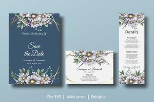 eine schöne Einladungskarte mit einer Kombination aus floralen und sanften Farben, die die Bedürfnisse von Hochzeitseinladungsdesigns ergänzen vektor