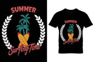 sommar surfing tid t-shirt design, surfing t-shirt design vektor