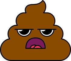 mürrische poop emoji-vektorillustration vektor