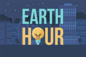 earth hour banner vektor