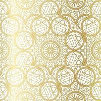 Gold Luxus Kunst Mandala Boho nahtloses Muster vektor