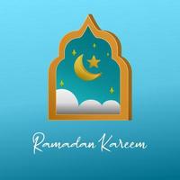 ramadan kareem 3d-vektor mit mond- und sternzeichen vektor