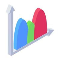 böjd på ett grafdiagram för att representera en grafisk ikon som kallas kurvdiagram vektor