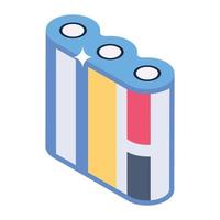 laddningsbara battericeller ikon i isometrisk design vektor