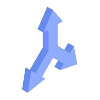 isometrisk ikon av nedåtpil vektor