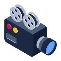 Videokamera-Recorder, isometrische Ikone im trendigen Stil