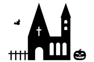 bygga halloween katedral skräck kyrka festlig illustration vektor