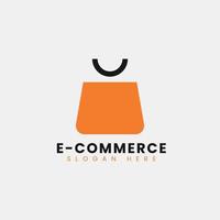 kreatives modernes abstraktes E-Commerce-Logo-Design, bunte Online-Einkaufstaschen-Logo-Designvorlage mit Farbverlauf vektor