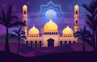 Moschee im schönen Wüstenhintergrund vektor