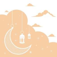 ramadan kareem weiße grußkartenhintergrundvektorillustration vektor