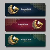 ramadan kareem banner islamisk bakgrund vektorillustration vektor