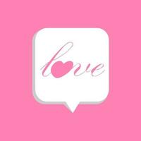 Vektor-Illustration des Herzens innerhalb der Blase Chat-Symbol. Sprechblase mit Herz. glücklicher valentinstag, einfaches liebesikonensymbol. grußkartendesign für web, e-mail, soziale medien, bannervorlage.