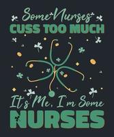 St. Patrick's Day Nurse T-Shirt Design 2022 vektor