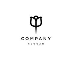 Tulpen-Logo-Icon-Design-Vorlage vektor