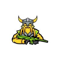 viking maskot logotyp design vektor