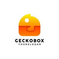 Gecko-Farbverlauf-Logo-Design-Vektor vektor