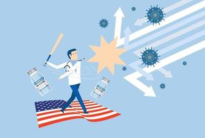 amerika besiegt coronavirus mit impfstoff vektor