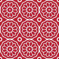 sömlösa mönster vintage keramiska plattor design med blommig vektor