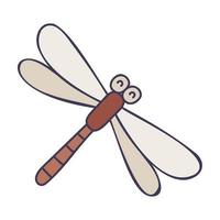 Libelle. handgezeichnete Frühlingssymbole. vektor