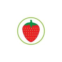 Erdbeere lustige und niedliche Logo-Vektorsymbol-Hintergrundschablonenillustration vektor