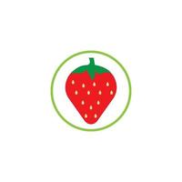 jordgubbe rolig och söt logotyp vektor ikon bakgrund mall illustration