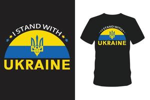 jag står med ukrainsk t-shirt vektor