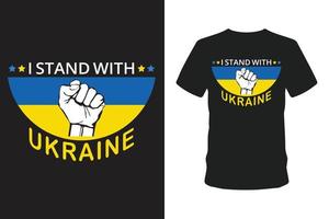 Ich stehe mit ukrainischem T-Shirt-Design. vektor