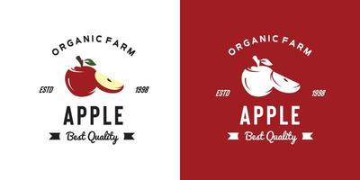 vintage äpple frukt logotyp illustration lämplig för frukt butik och frukt gård vektor