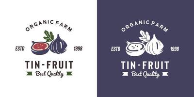 vintage tenn frukt logotyp illustration lämplig för frukt butik och frukt gård vektor