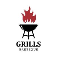 grillar grill logotyp vektor