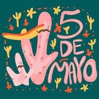 mexikanischer feiertag 5. mai cinco de mayo postkarte. vektor