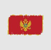 montenegro flagga penseldrag. National flagga vektor