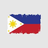 Pinselstriche der philippinischen Flagge. Nationalflagge vektor